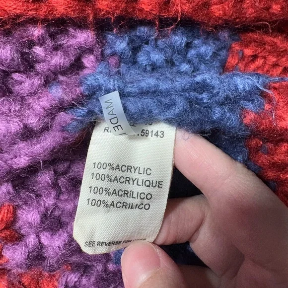 FRNCH Lobelia cardigan sweater chunky rainbow knit women’s size medium large - Picture 6 of 9